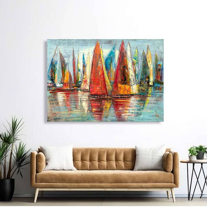 Schilderij op doek: Luigi Florio, Zeilen (kaleidoscoop) voor wholesale door Selected Artworks Italia