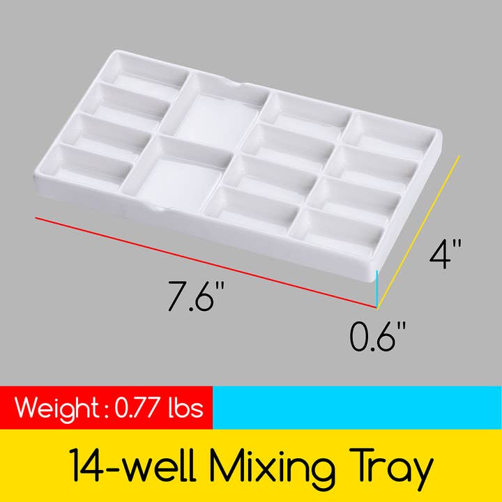 Pintar Art Supply - Wholesale Palette/Mixing Tray - MEEDEN 14-Well Ceramic Paint Palette, Porcelain Watercolor Painting Palette, Porcelain Paint Tray, Ceramic Mixing Palette for Watercolor, Gouache, Acrylic Painting