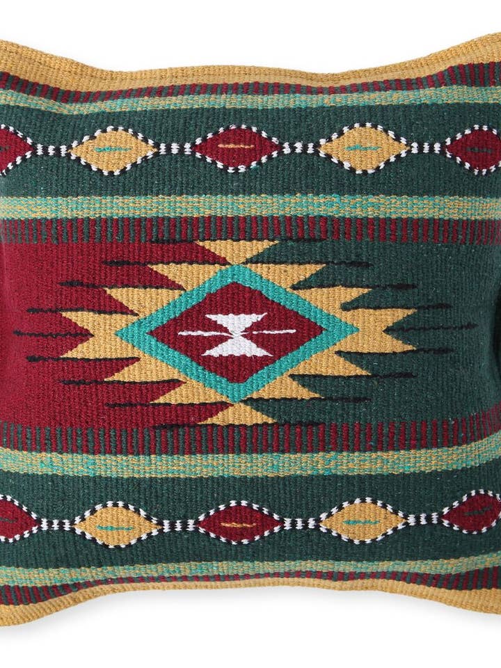 Handwoven Cotton Azteca Pillow Cover, Design #11 for wholesale by El Paso Saddleblanket