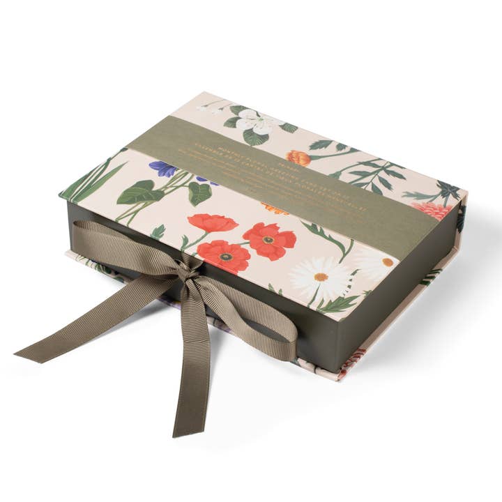 MG MNTHLY FLORALS BXD CRD SET OF 12 for wholesale by Fringe Studio