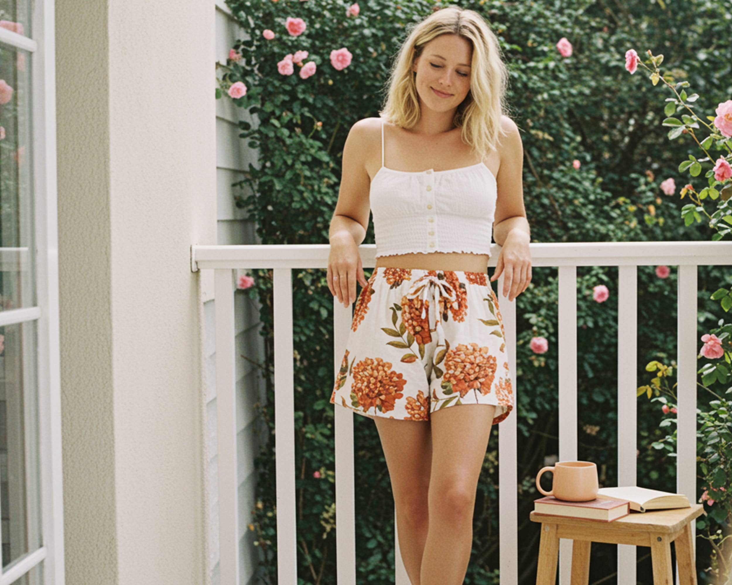 The Blissful - Wholesale Sleepwear Bottom - Women's - Personalized Hydrangea Sleepwear Floral Shorts Pajama 2