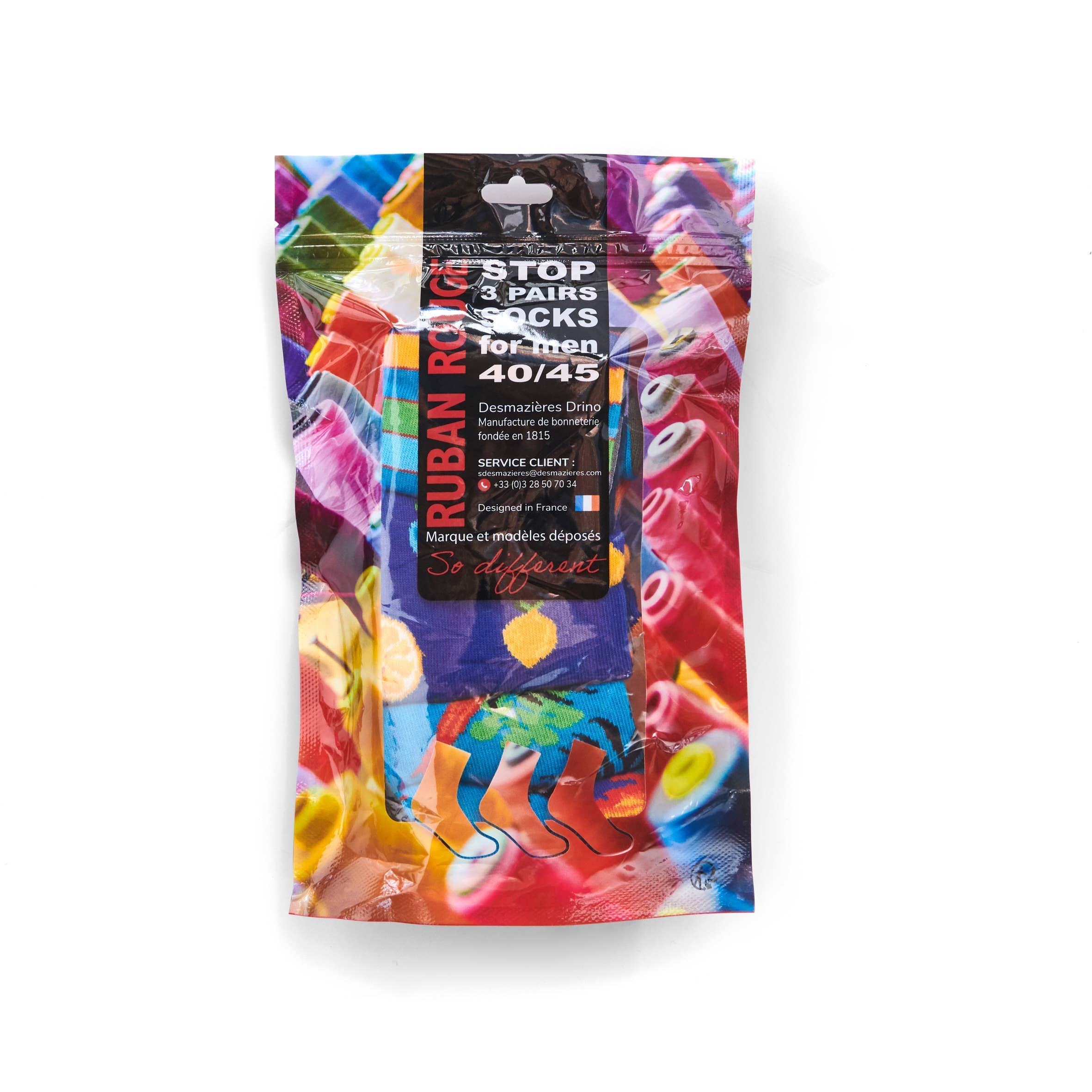 Ruban Rouge - Wholesale Socks - Men's - Pack of 3 Pairs of Mexico Red Ribbon Men's Socks1