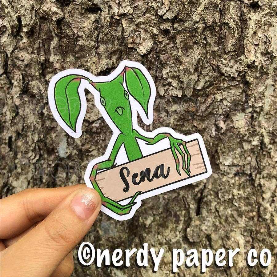 NERDY PAPER CO. – wholesale Sticker – Custom Name Magical Plant Creature - Hand Drawn Waterproof Vinyl Sticker0