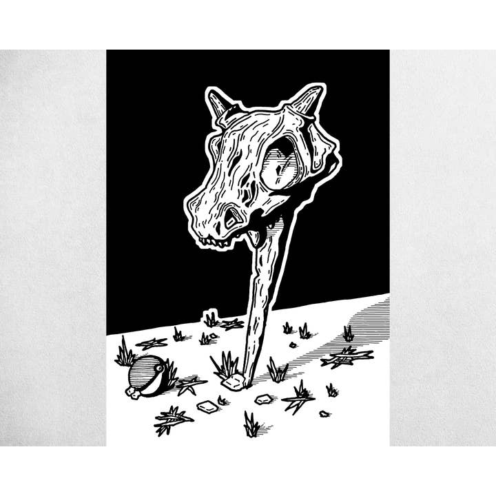 MechanicalPen - Wholesale Art print - Cubone - Pokemon Inspired Art Print