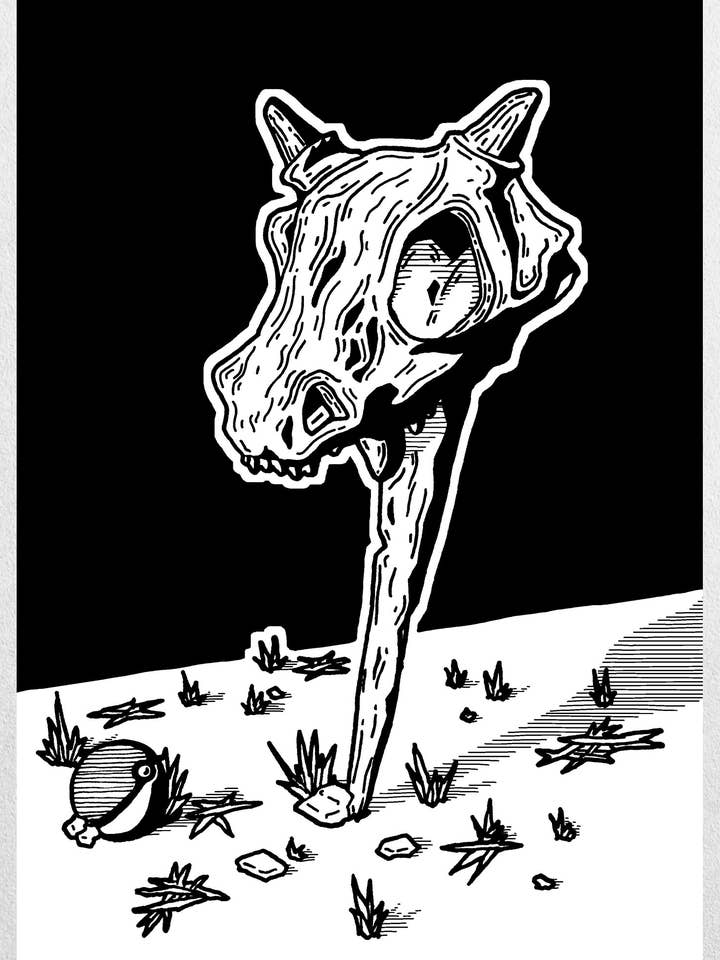 Cubone - Impressão Artística Inspirada em Pokémon por atacado de MechanicalPen