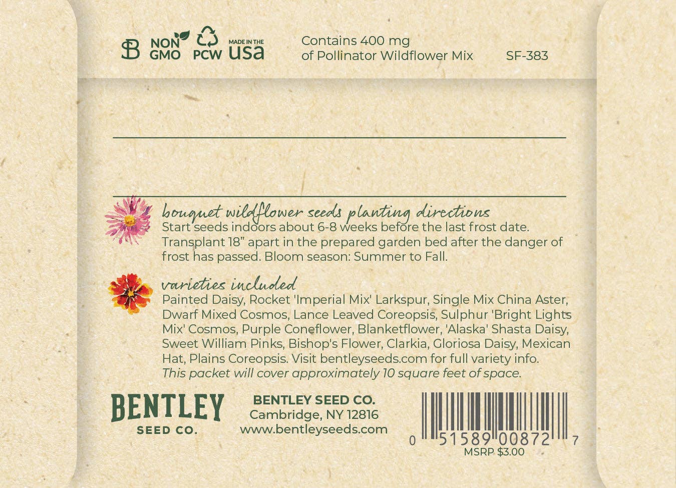 Bentley Seed Co. - Wholesale Thinking of You Card - Thinking of You Bouquet - Wildflower Mix Seed Packets1