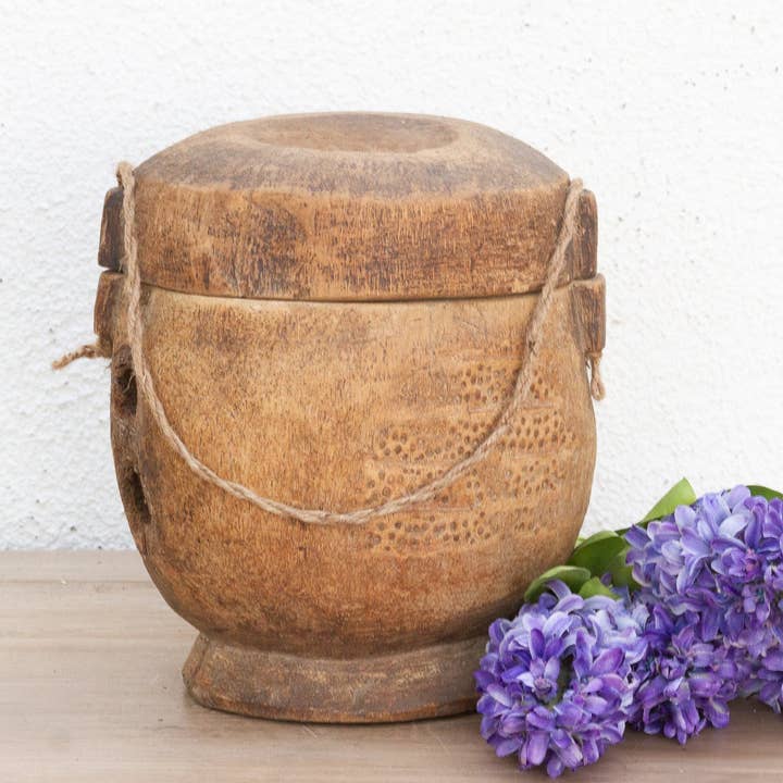 Antique Wooden Food Storage Basket for wholesale by De-cor