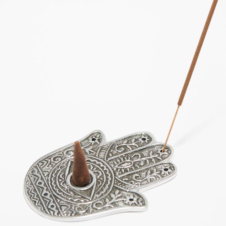 Liv Rocks – wholesale Incense holder – Hamsa Hand Metal Incense Holder, Cone Burner