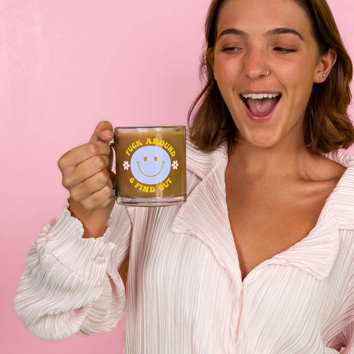 Talking Out of Turn - Wholesale Coffee Mug - New! Clear Glass Mugs (Topseller!)
