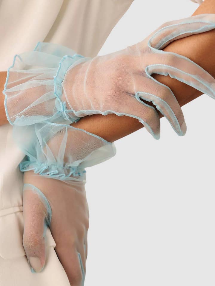 The Emily Glove - Ice Blue for wholesale by High Heel Jungle