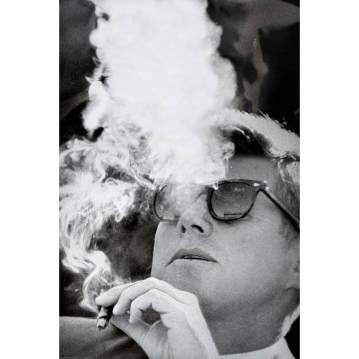 JFK Poster Cigar Smoking Picture John F Kennedy Art Print Poster for wholesale by Gotham Gifts