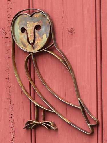Flamed Barn Owl Wall Decor for wholesale by Ancient Graffiti