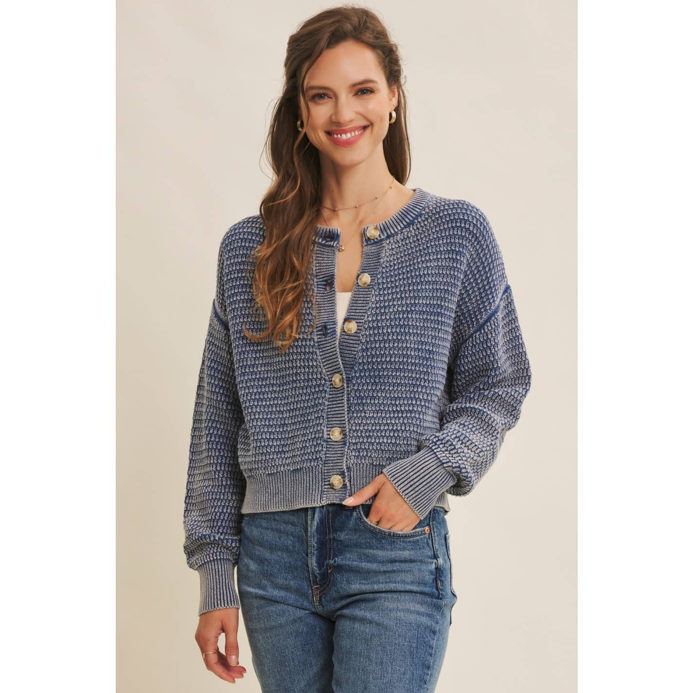 in february - Wholesale Cardigan - Women's - COZY CHIC LAYER MINERAL-WASHED CABLE KNIT SWEATER CARDIGAN22