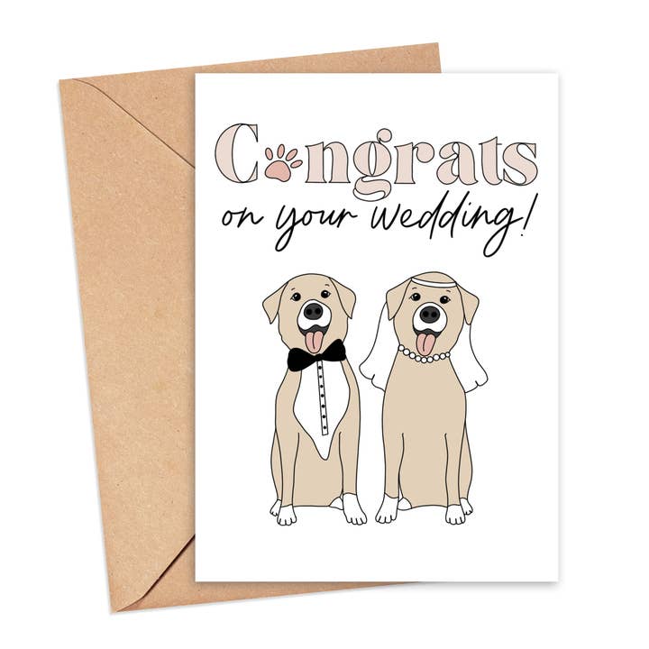 Congrats on Your Wedding Dog Card for wholesale by Simply Happy Paper