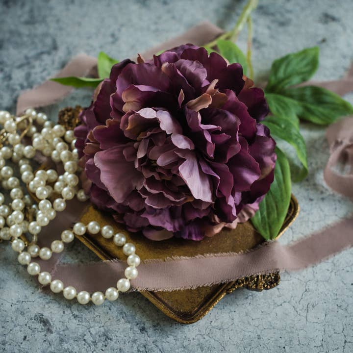 Rama de peonía morada de 24,25" para venta al por mayor de Ragon House