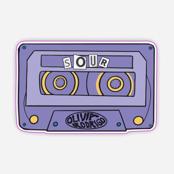 Sour Album Inspired Cassette Tape Sticker - Olivia Rodrigo for wholesale by Danni Boden Designs