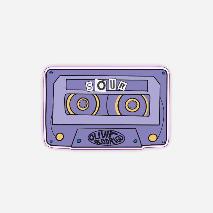 Sour Album Inspired Cassette Tape Sticker - Olivia Rodrigo for wholesale by Danni Boden Designs