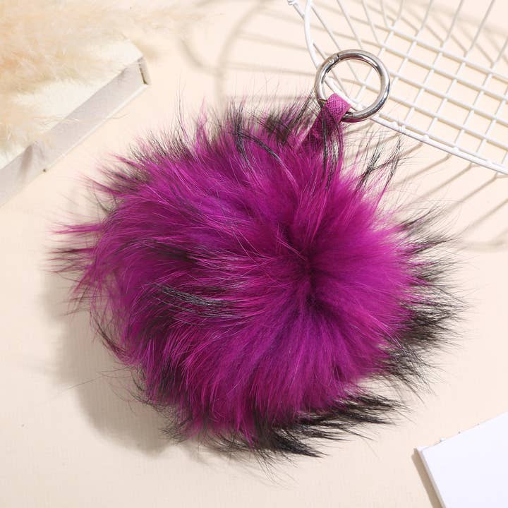 Llavero bola de piel morado y negro para venta al por mayor de JOYA