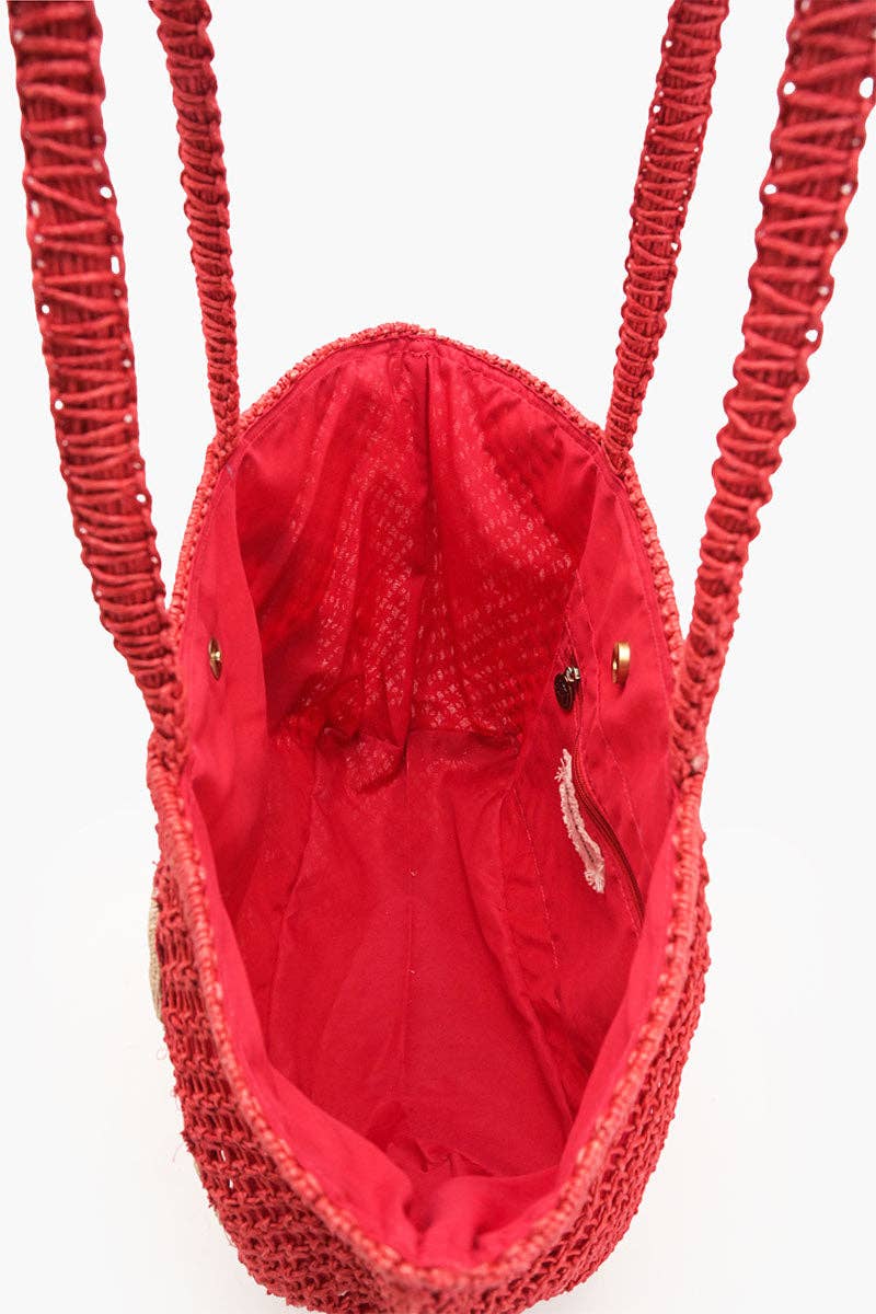 America & Beyond - Wholesale Tote Bag - Women's - Ciao Bella Beaded Macrame Jute Tote4