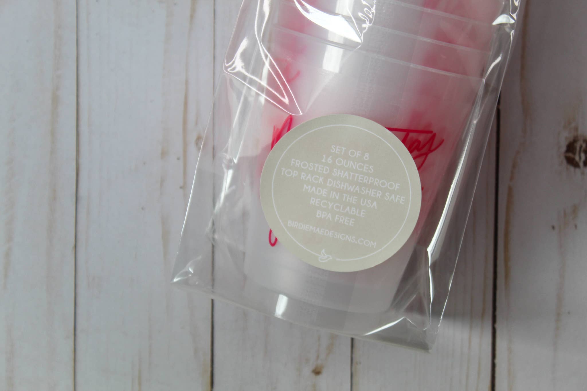 Birdie Mae Designs - Wholesale Disposable Cup - Margaritas with my Señoritas | Frosted Acrylic 16oz Set of 86