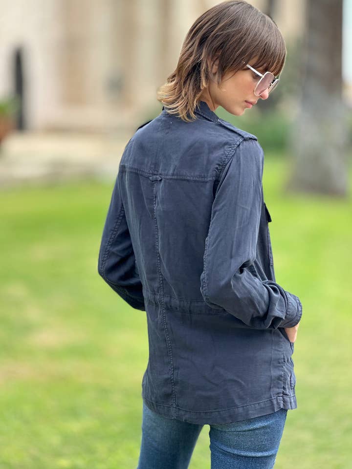 Blue Black Swing Jacket for wholesale on Faire3