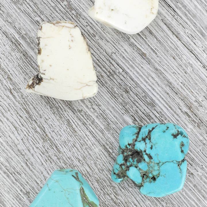 SP Sophia Collection - Wholesale Stud/Post Earrings - Synthetic Raw Semi Stone Stud Earrings
