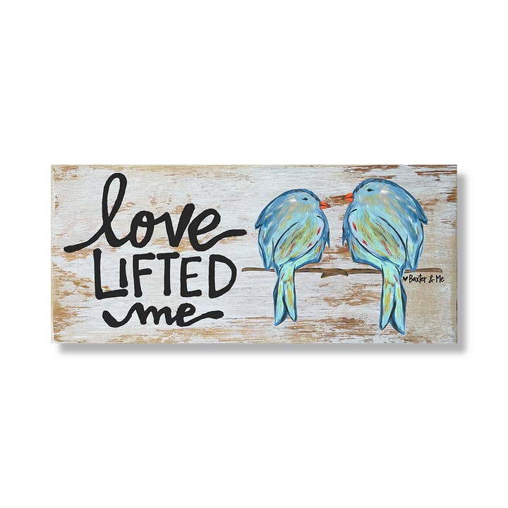 Love Lifted Me 12" x 24" - Wrapped Canvas for wholesale by Baxter & Me