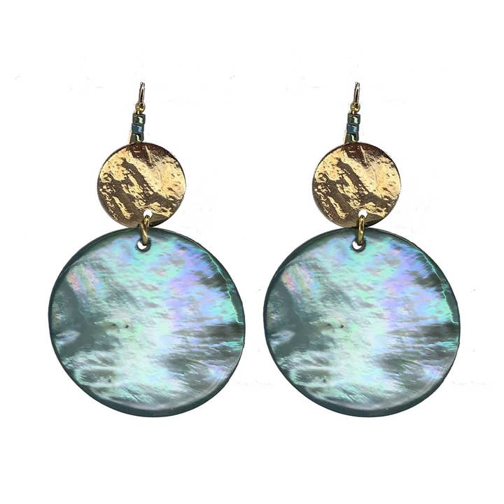 Lena Celadon perlemor øreringe for engroshandel hos NAODE Paris