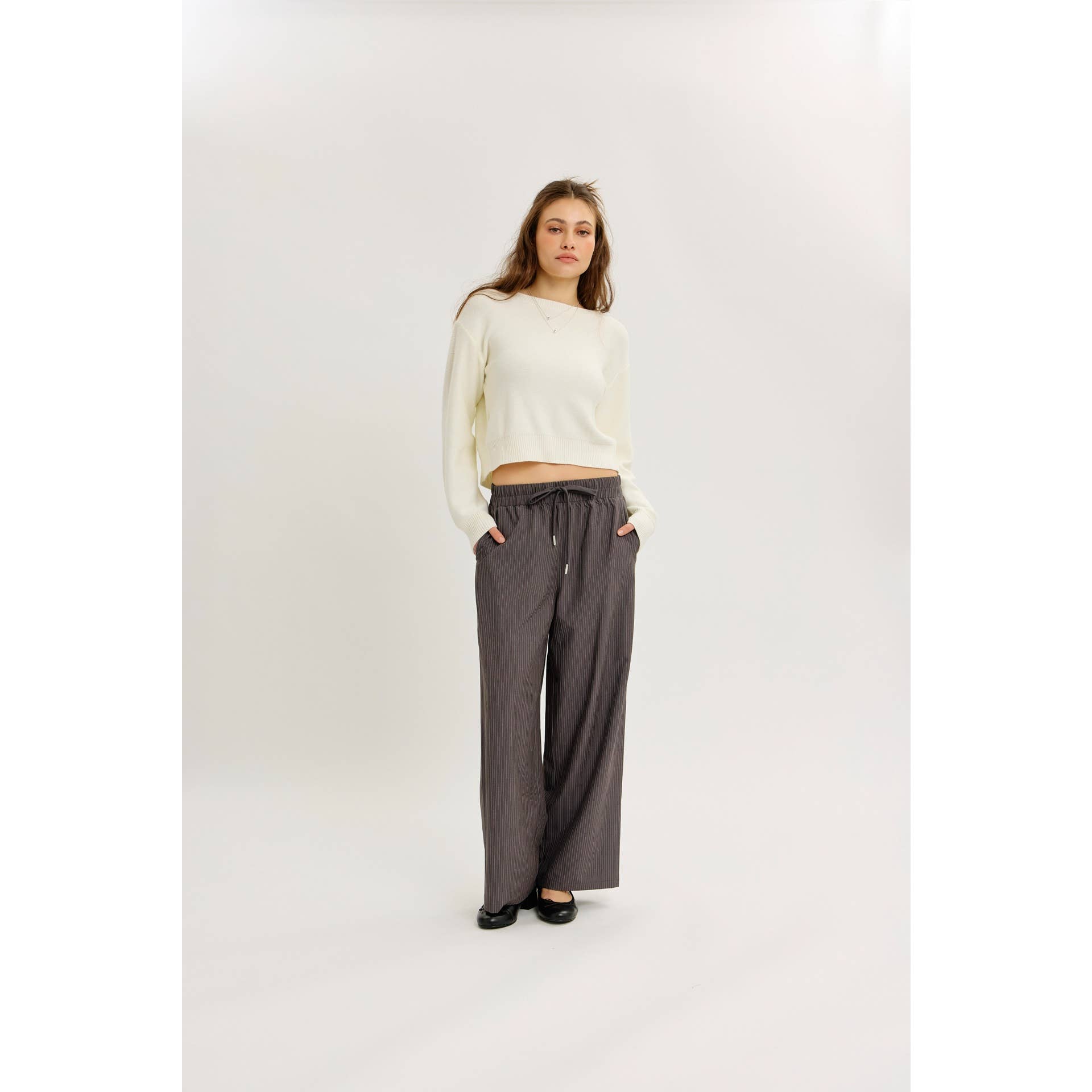 idem ditto – Pulôver - Mulher por atacado – TOP DE MALHA COM LAÇO NAS COSTAS E DECOTE REDONDO EM CONTRASTE17