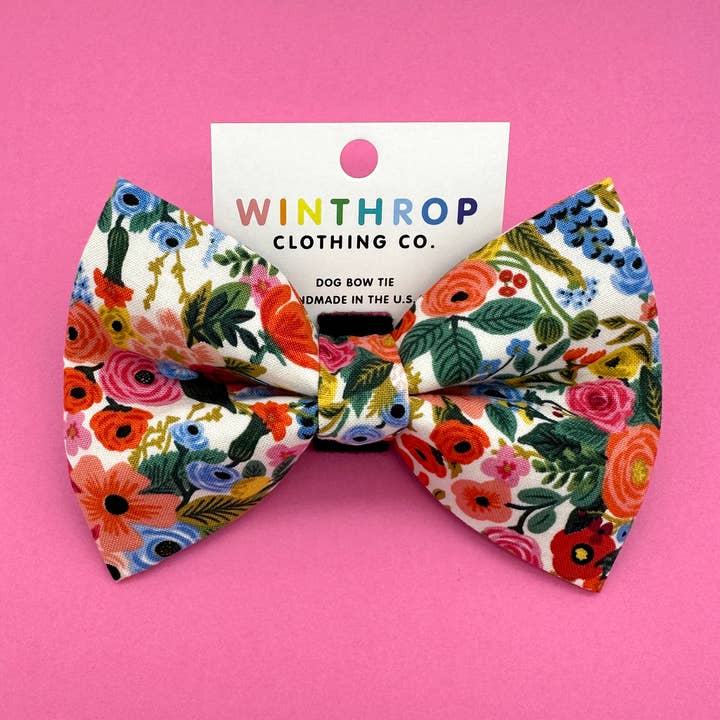 Garden Party Dog Bow Tie for wholesale by Winthrop Clothing Co.