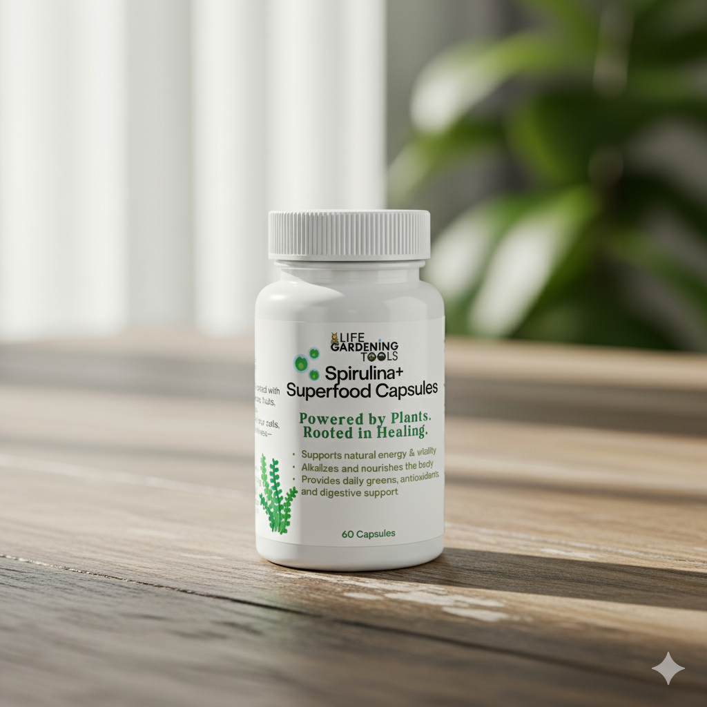 Life Gardening Tools – wholesale Oral supplement/vitamin – Spirulina+ Superfood Capsules – 60 Count1