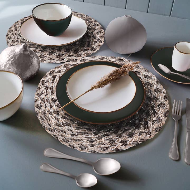 BEIGE/BRAUN Runde PVC-Tischsets - 6er-Set für den Großhandel auf Faire2