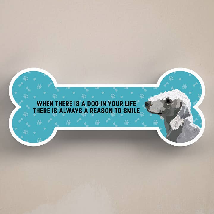 P5395 - Bedlington Terrier Hund Grund zum Lächeln Katie Pearson für den Großhandel von Vivid Squid Wholesale