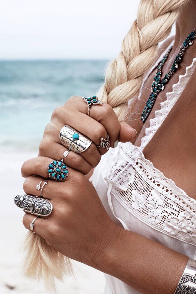 1 ACC145 Blume Kaktus Dreieck Pfeil 9-teiliger Ring für den Großhandel auf Faire