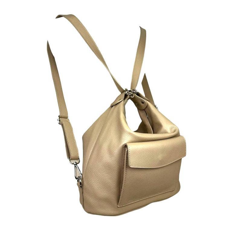 Chenson & Gorett – Großhandel Schultertasche – Damen – Echter Leder-Rucksack, umwandelbar in Schultertasche B2B9