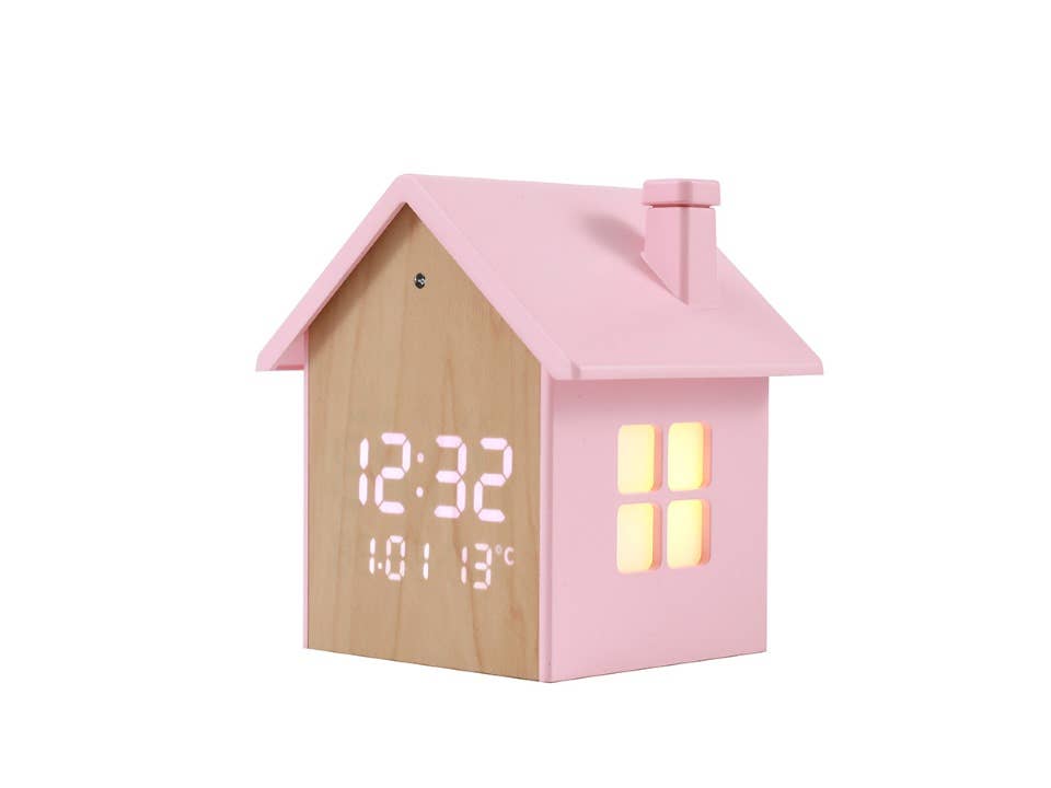 I-Total, I-Drink - Wholesale Alarm Clock - Birdhouse Alarm Clock Pastel Pink