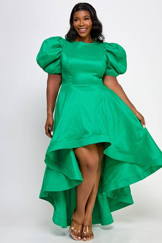 Namatt Design - Vente Robe – femme - Robe midi évasée à manches courtes Plus Puff7