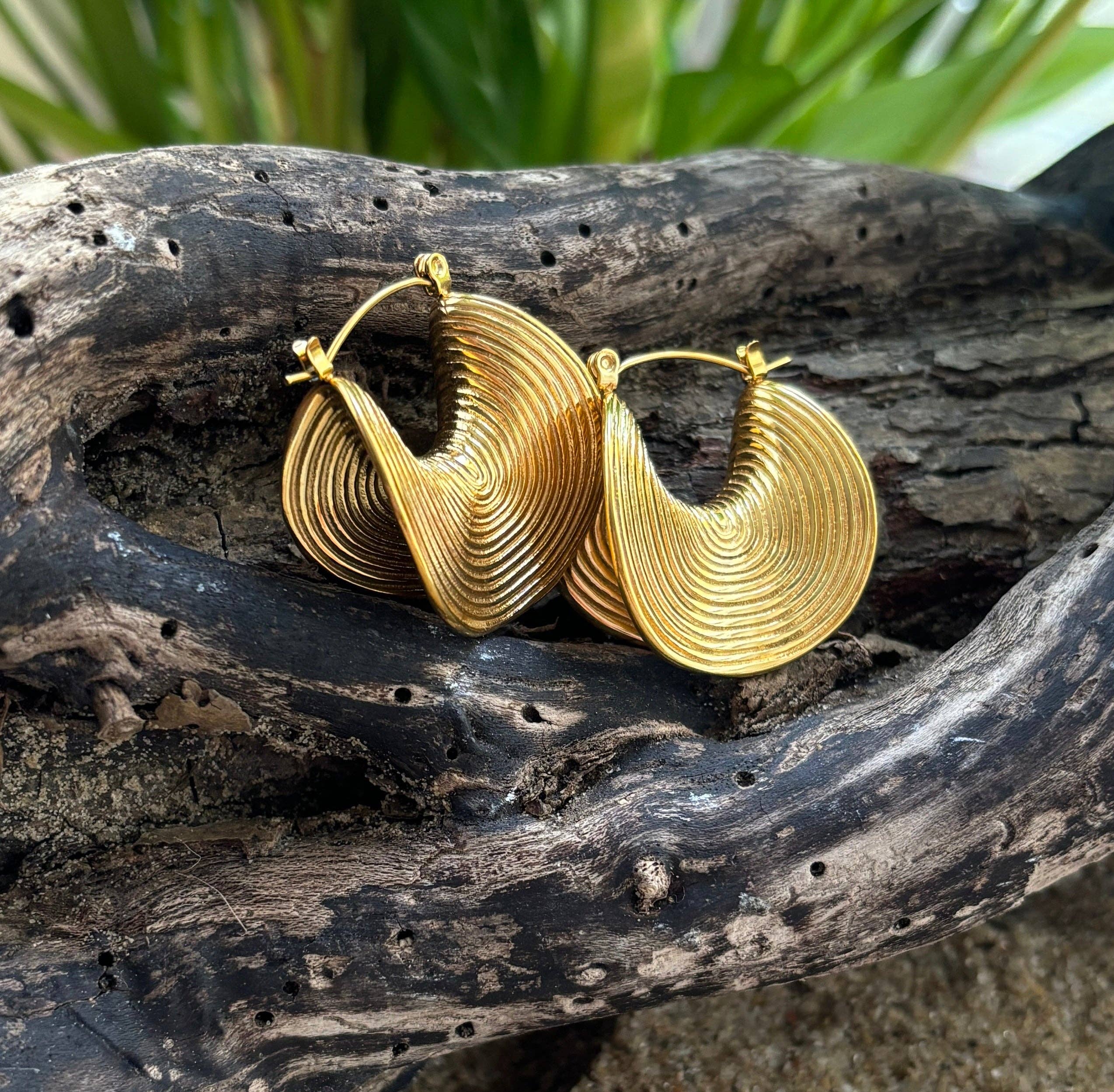 18ct Gold Plated Saddle Hoop Earrings  for wholesale on Faire1