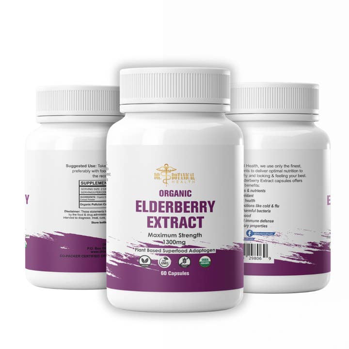 Lone Star Botanicals - Wholesale Protein/superfood powder - Organic Elderberry Extract Powder Capsules -- 60ct5