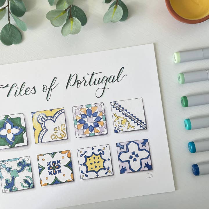 Tiles of Portugal | Recycled Card Stock Print for wholesale by D. Prince Designs