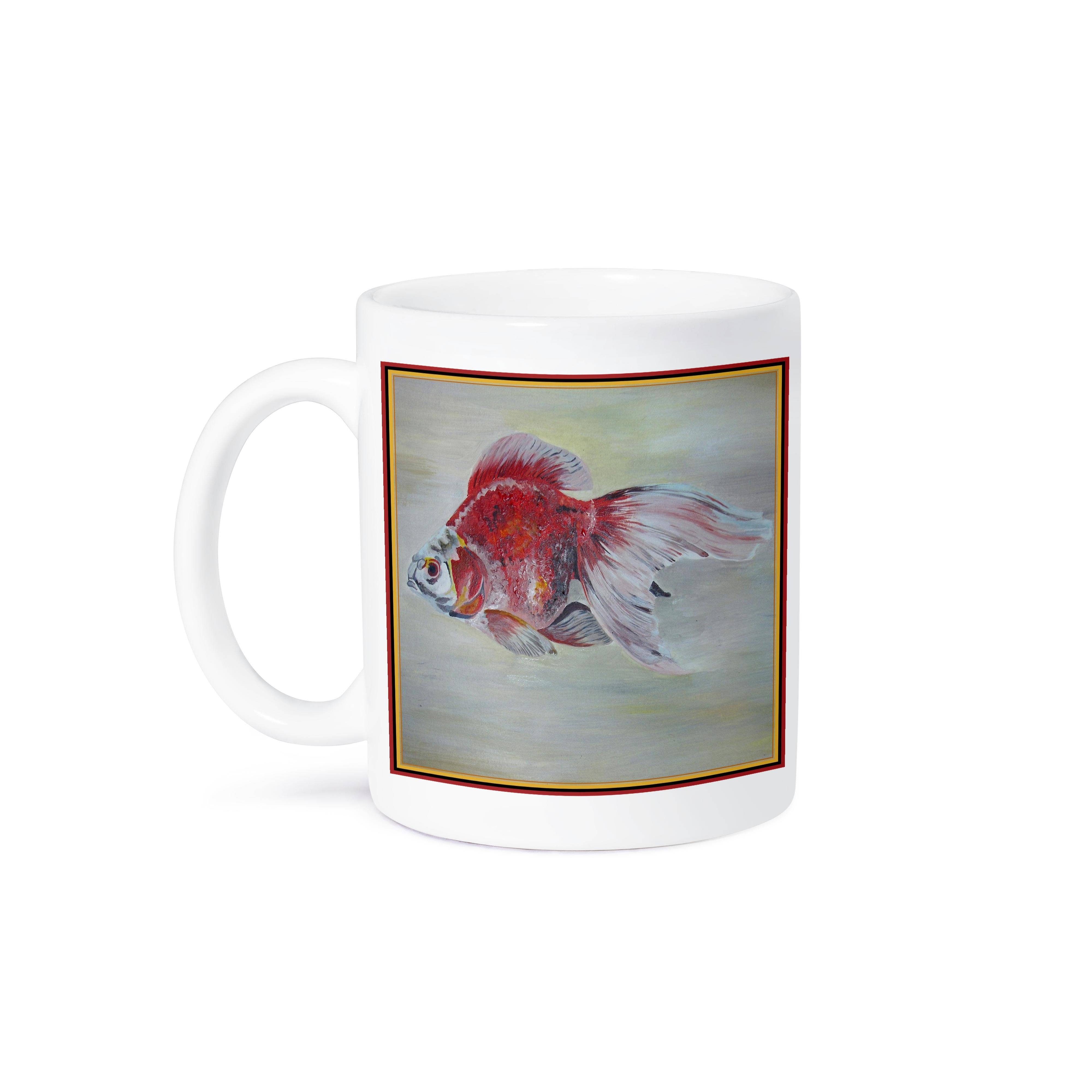 3dRose - Vente Tasse à café - 3dRose, Poisson rouge Ryukin - poisson rouge, ryukin, queue de voile, poisson, poisson d'aquarium, poisson d'eau douce, Tasse8
