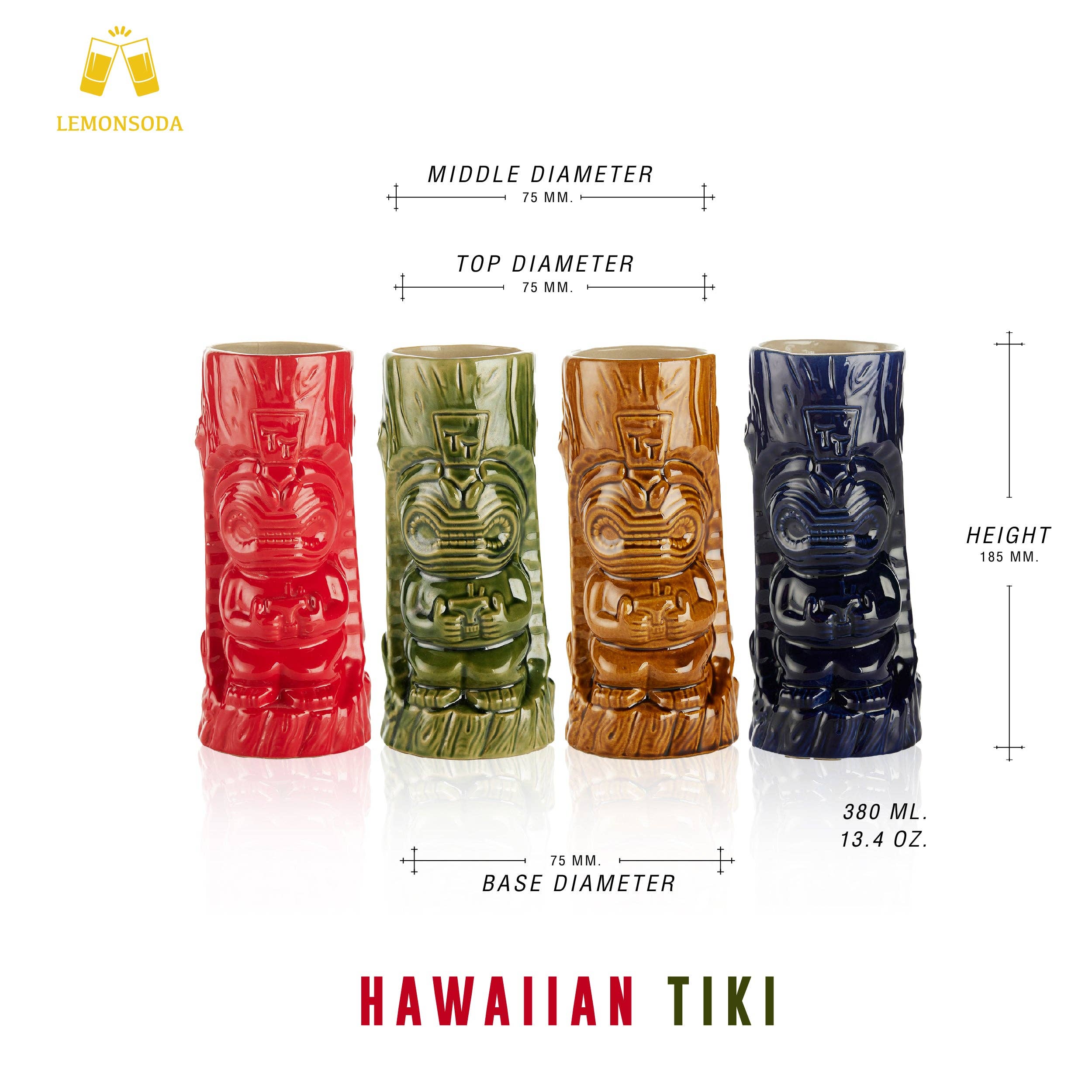 Lemonsoda – wholesale Cocktail-/likörglas – Keramiska hawaiianska Tiki-glas (1 st)2