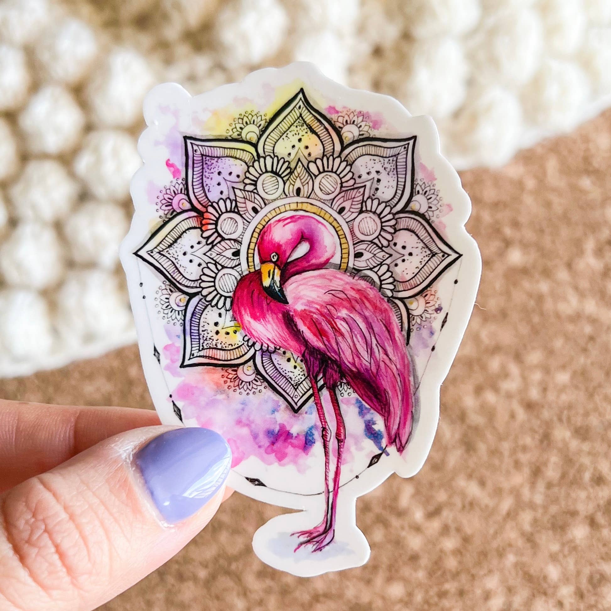 Sweet Humors - Wholesale Sticker - Flamingo In Watercolor Vinyl Sticker1