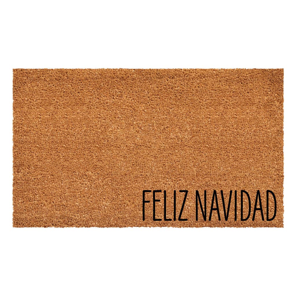 HomeRoots - Wholesale Door Mat - 17" X 29" Brown Christmas Feliz Navidad Outdoor Coir Door Mat0