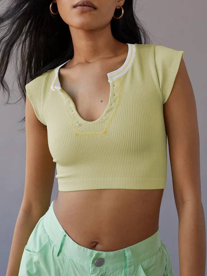 Sexy Y2k Patchwork V-Neck Slim Tank Top for wholesale by Rosa Clothing