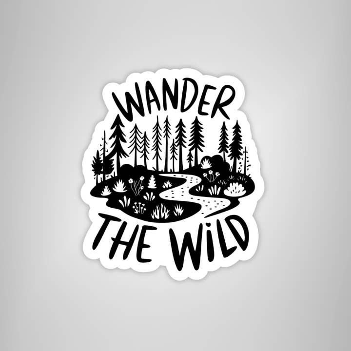 Coyote Color - Wholesale Sticker - "Wander the Wild" Outdoor Adventure Die-Cut Sticker 1