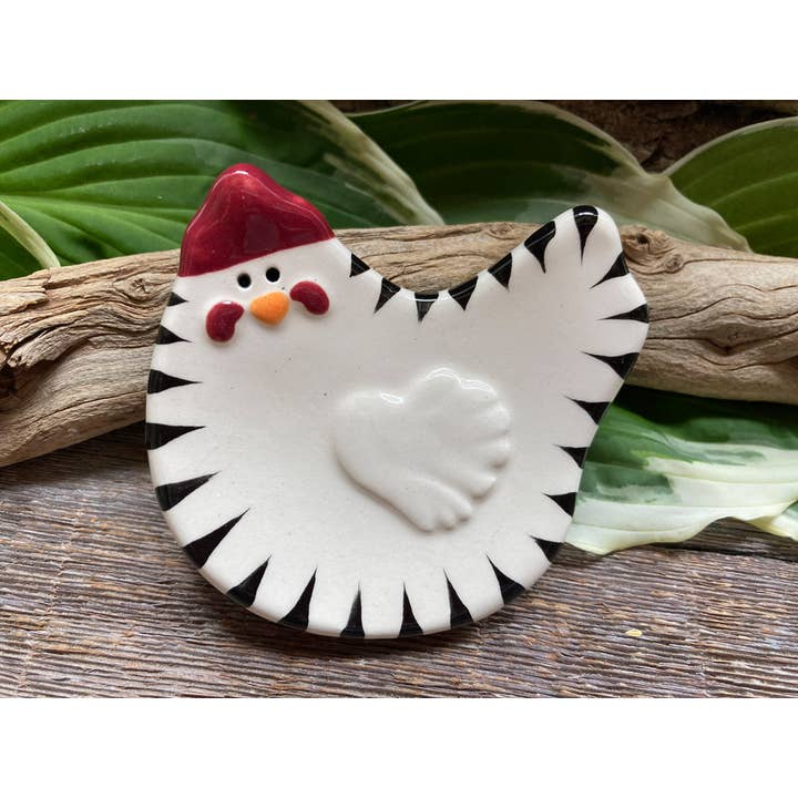 August Ceramics – wholesale Jewellery dish – Mini Chicken dish spoon rest