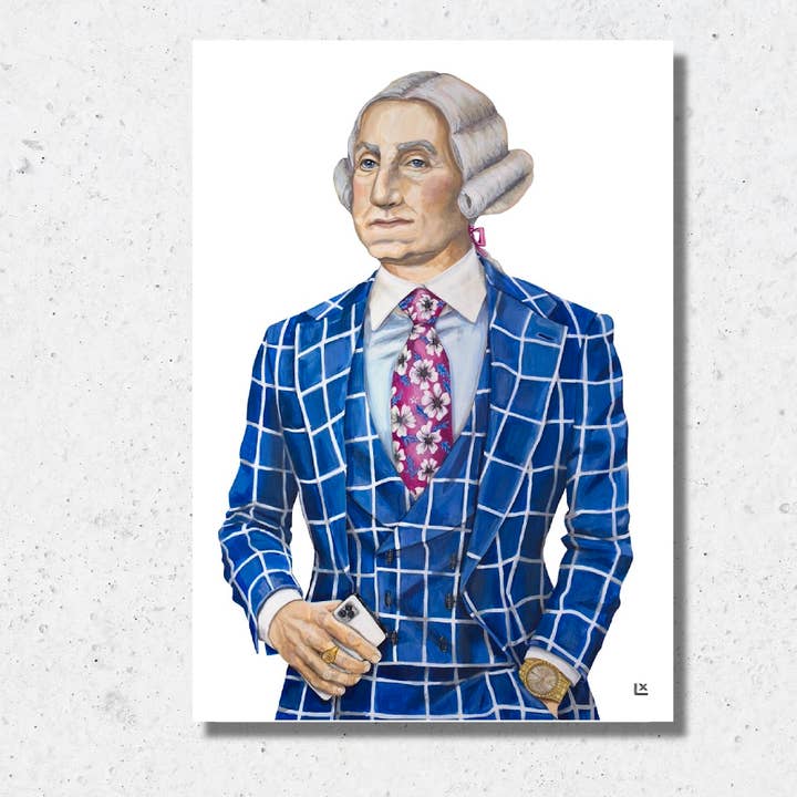 GQ George Washington Paper Print for wholesale by LX Artworks