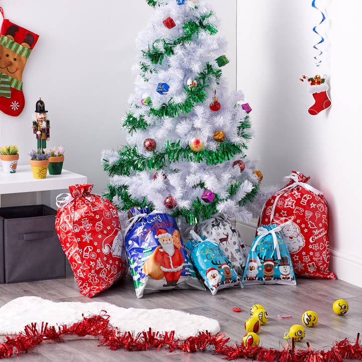 The Twiddlers - Wholesale Gift Bag Set/Pack - 30 Christmas Drawstring Bags