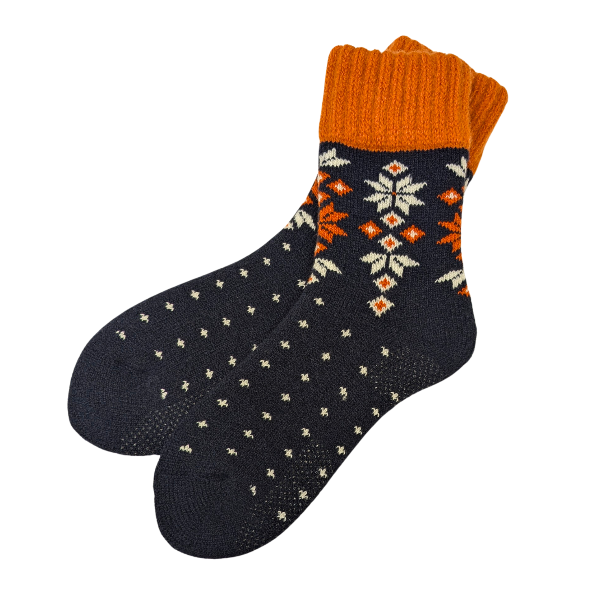 CHERRYSTONE – Großhandel Haussocken – Unisex – Thermosocken mit Rundhalsausschnitt und Schneekristallen | Griffe | Unisex M/L2